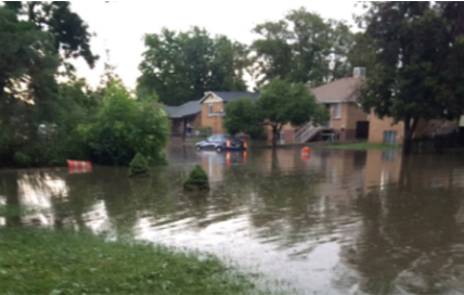 flooding in north denver neighborhood